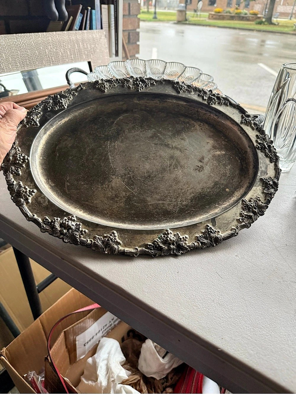 Ornate Silver Serving Platter